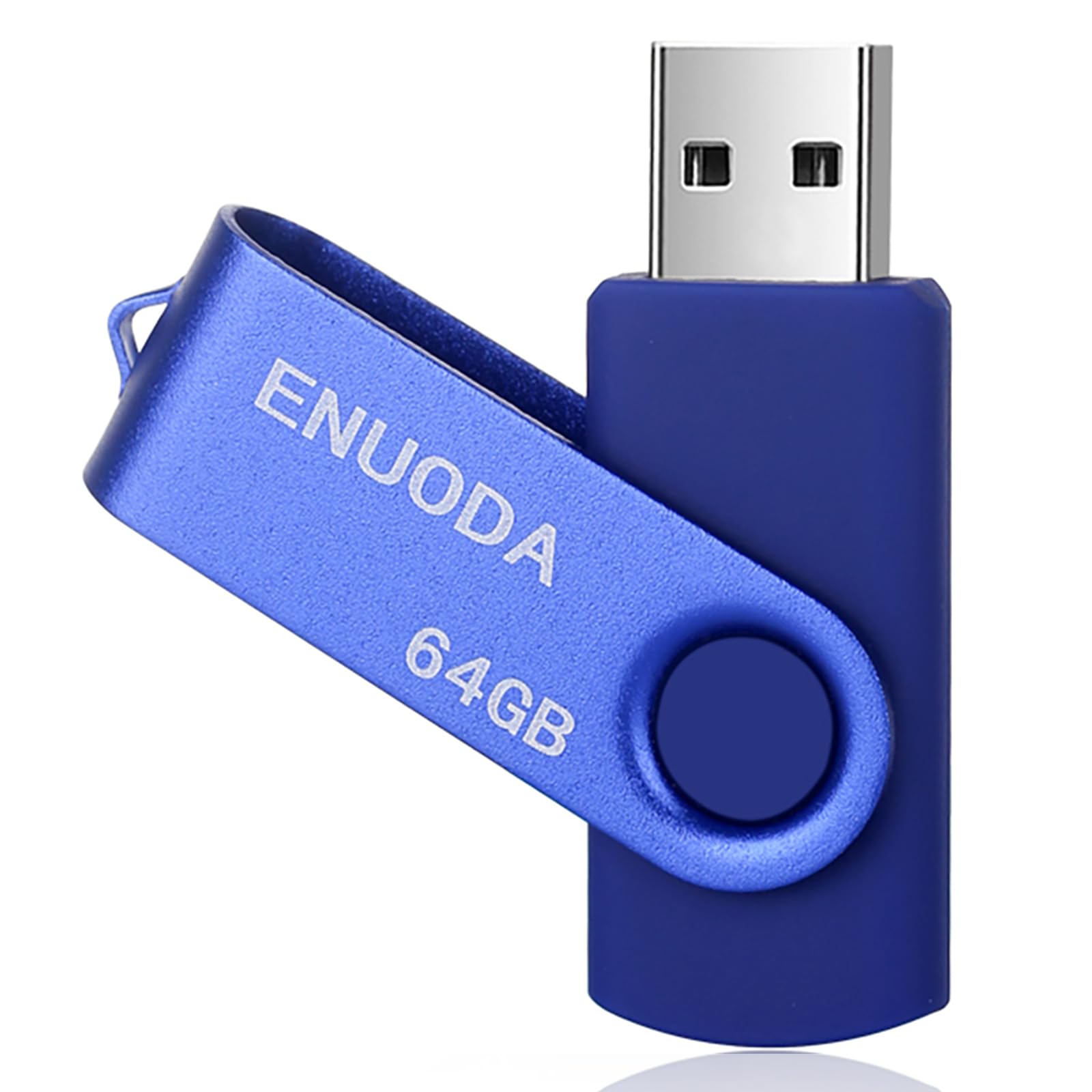 ENUODA Memory Stick 64GB USB 2.0 Flash Drive Swivel Design Fold Storage Thumb Drive (Blue)