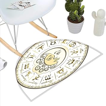 Amazon 星座乙女座 セミサークル ドアマット 若い女性 天使の翼 モノクロ タトゥー アートデザイン 半月 ドアマット 高さ15 7インチ 奥行23 6インチ ブラックとホワイト H 43 3 Xd 64 9 Warmfamily ドアマット