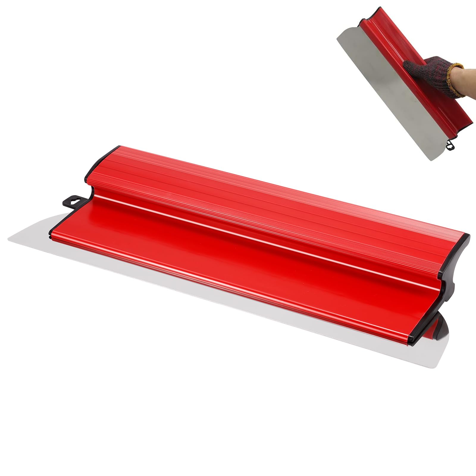 Drywall Skimming Blade, 40cm High Grade Smoothing Spatula with Z-Shaped Handle, Semi Flexible Speed Skim Wall Plastering Tools for Cement and Concrete Wall-Board Wall Plastering Tools（red）