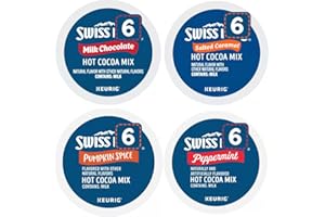 BREWANA Hot Chocolate K-Cups Variety Pack Sampler. All the Top Cocoa Flavors in One Box. Includes Milk Chocolate, Peppermint, Salted Caramel, and Pumpkin Spice. 24 Count