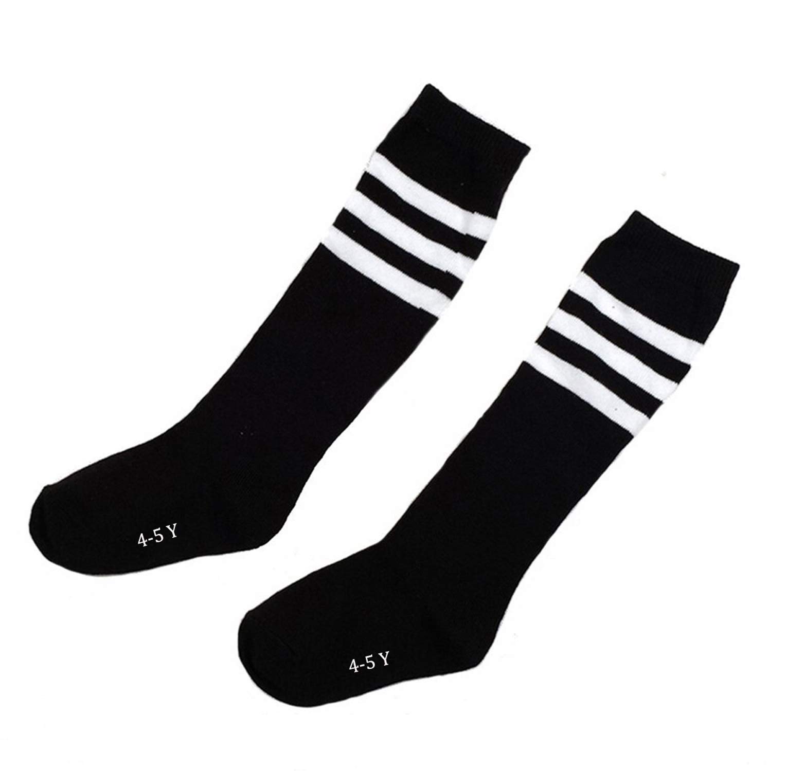 FZBNSRKO 1 Pair Toddlers Children Kids Girls Boys Cotton Bootie Knee High Long Soccer Socks Team Socks for Kids 4-5 Years Old