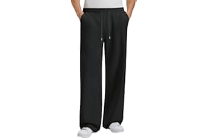Susclude Mens Baggy Sweatpants, Wide Leg Elastic Waist Drawstring Stretch Joggers, Cotton Casual Lounge Loose Track Pants
