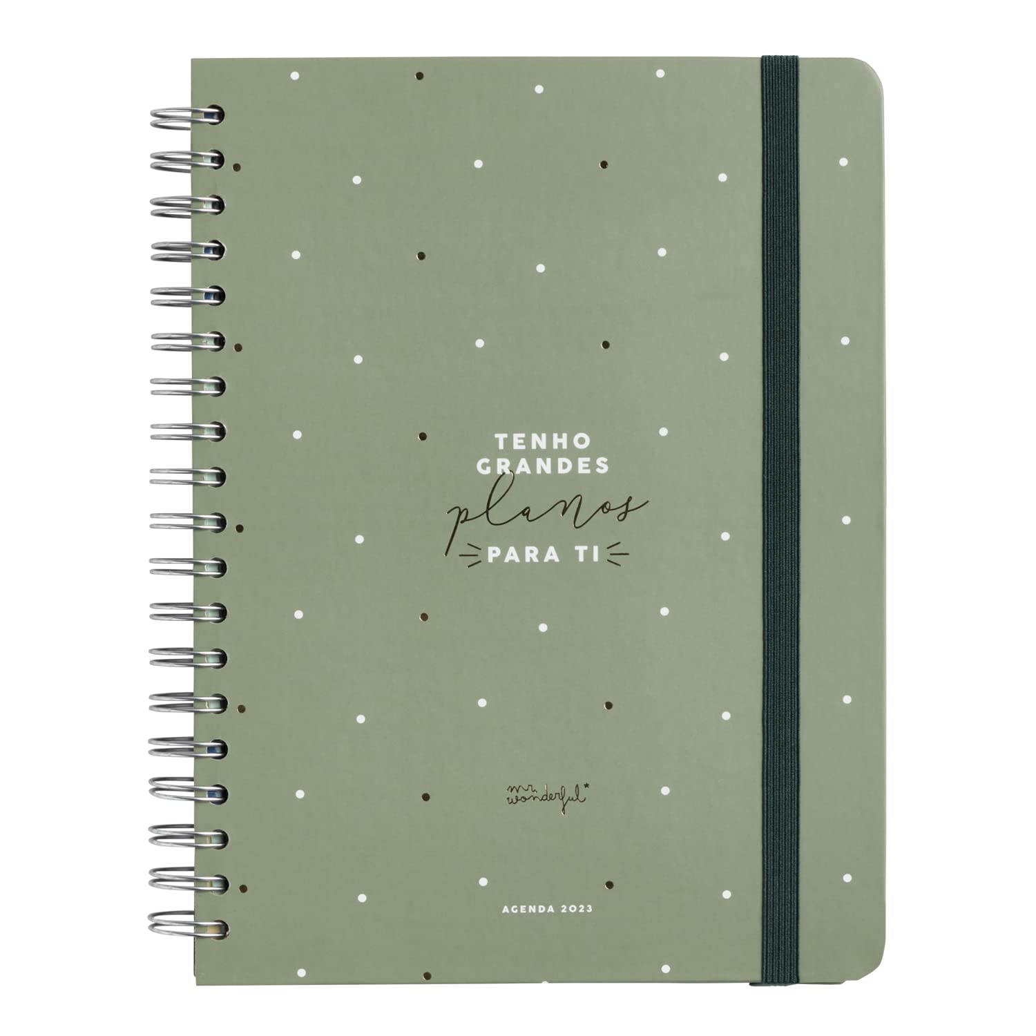 Mr. Wonderful - Office 2023 Yearly Planner Weekly Extra Large - Tenho Large Flats for You, Green, Portuguese, WOA2212299PTZ0