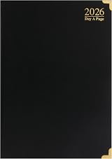 ZYBUX A4-2026 Diary Day a Page with Half Page Sat Sun Black