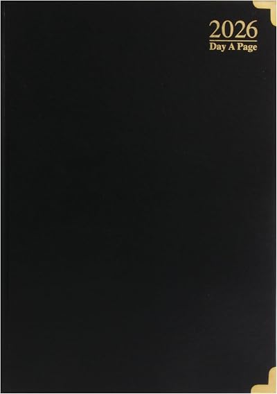ZYBUX A4-2026 Diary Day a Page with Half Page Sat Sun Black