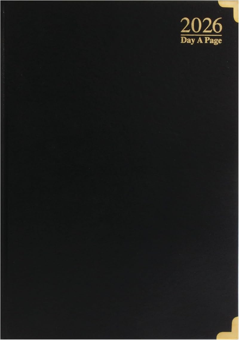 ZYBUX A4-2026 Diary Day a Page with Half Page Sat Sun Black