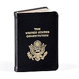 United States Constitution, Pocket Size, Genuine Leather, Embossed American Eagle, 2-3/4" X 3-3/4", Black