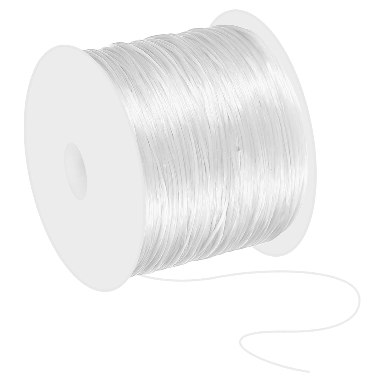 PATIKIL 44Yard/40m Flat Stretchy Bracelet String, 0.8mm Elastic String Stretch Crystal String Bead Cord for Bracelets Beading Jewelry Making, White
