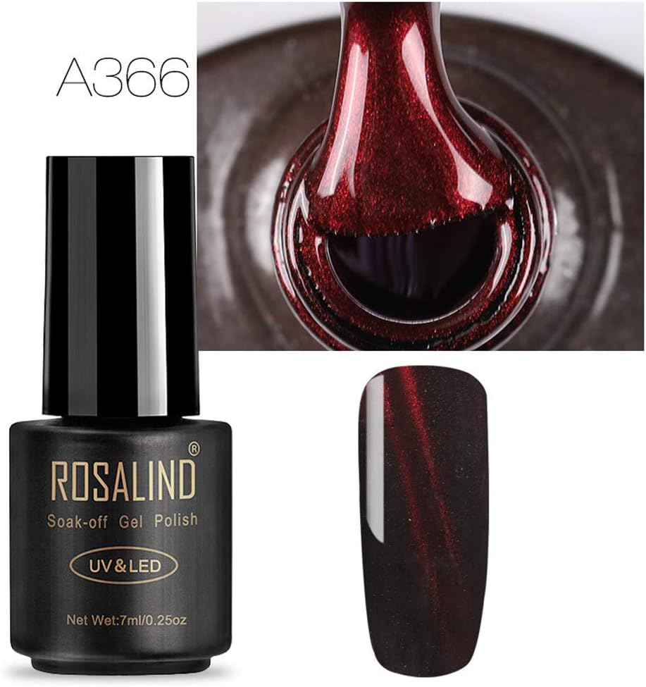 DDLmax Wine Red 3D Cat Eye Polish Gel Gradient Starry Soak Off Art Nail UV Polish