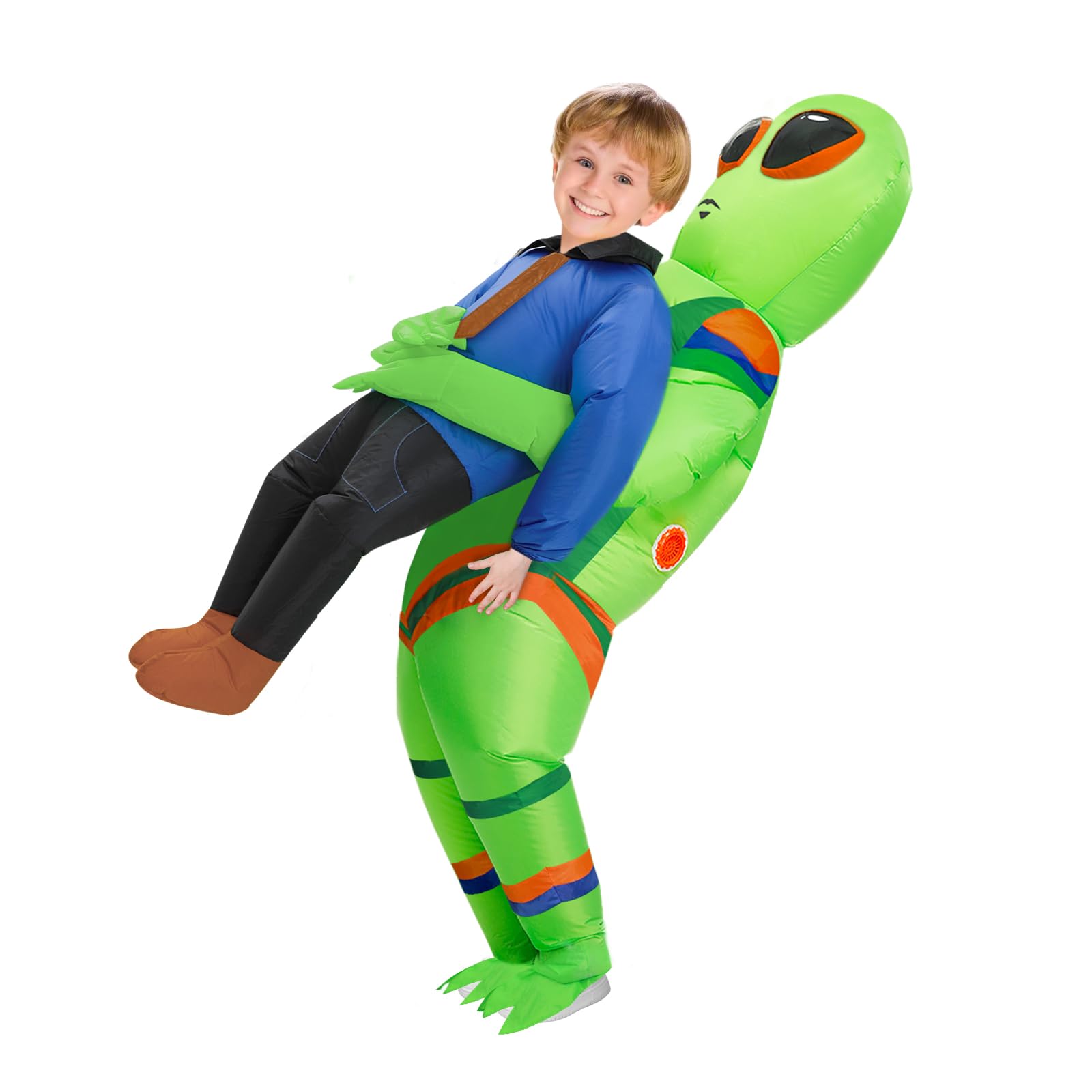 Photo 1 of WQWOVRVO Inflatable Costume Alien For Kids,Funny Blow up Alien Costumes,Halloween Alien Abduction Inflatable Costume.?Kids