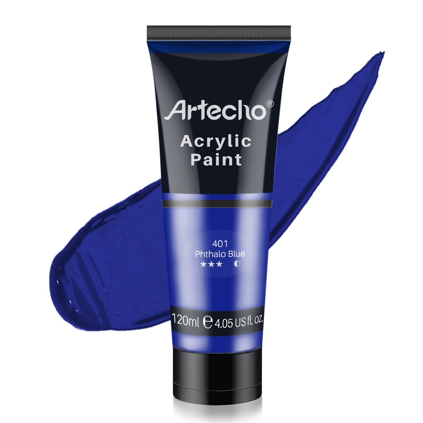 Photo 1 of Artecho Blue Acrylic Paint, Phthalo Blue Paint (120ml / 4.05oz) Tubes, Art Craft Paints for Canvas, Rock, Stone, Wood, Fabric, Art Supplies
