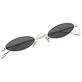 FEISEDY Vintage Small Sunglasses Oval Slender Metal Frame Candy Colors B2277