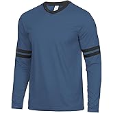 Decrum Mens Long Sleeve Shirts - Casual Crew Neck Full Sleeves Ringer Tee Men