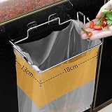 Jetcloud Hanging Trash Bag Holder - Wall Mounted Stainless Steel Rack view 2
