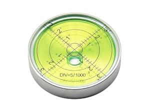 Metal Horizontal Bubble Level, Round Level 60x12mm, Leveling Vial for Machine and Appliance, Stainless Steel Level Indicator(