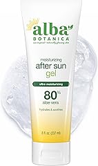 Alba Botanica Aloe Vera Gel for Skin, Cooling After Sun Treatment for Face and Body, Made with Purity Certified 80% Aloe Vera