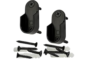 DESUNIA Oval Closet Rod End Supports | Screw on Type | 15mm x 30mm | Matte Black | 4 Pack