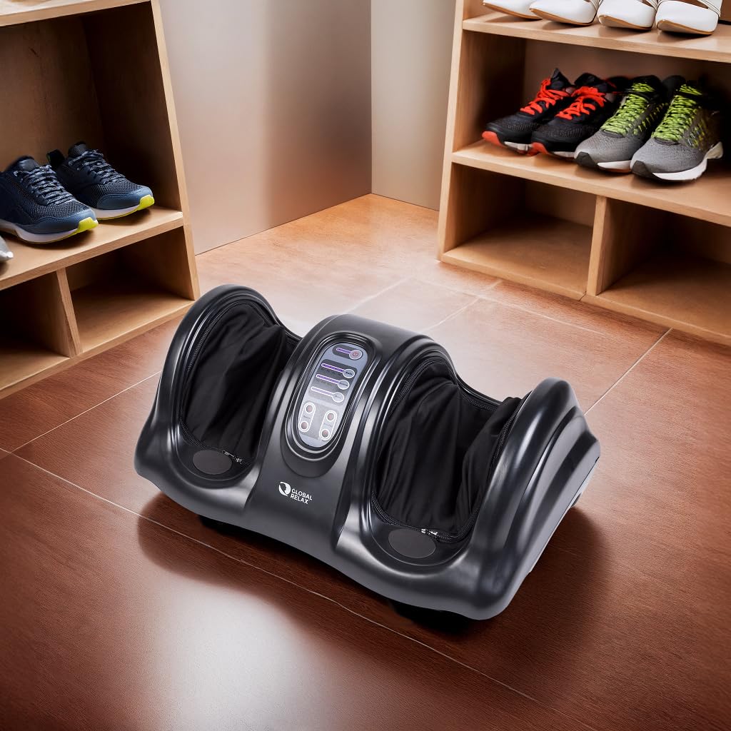 GLOBAL RELAX | VITALZEN® BASIC | Electric Foot Massager | 3D Biometric Massage by Kneading and Reflexology | Relief of Pain, Tension and Circulation of Feet from Toes, Arches to Soles | Simple Control
