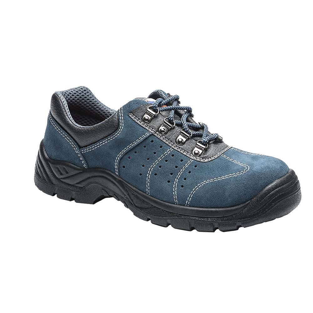 Portwest FW02BLU42 Steelite Perforated Trainer, S1P, Regular, Size: 42, Blue