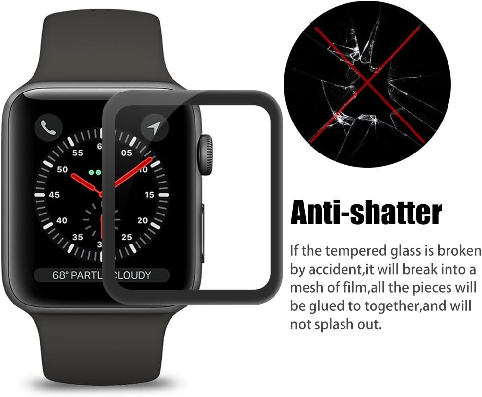 Ecoye Apple iwatch Series 3 Protector de Pantalla, Full Coverage ...