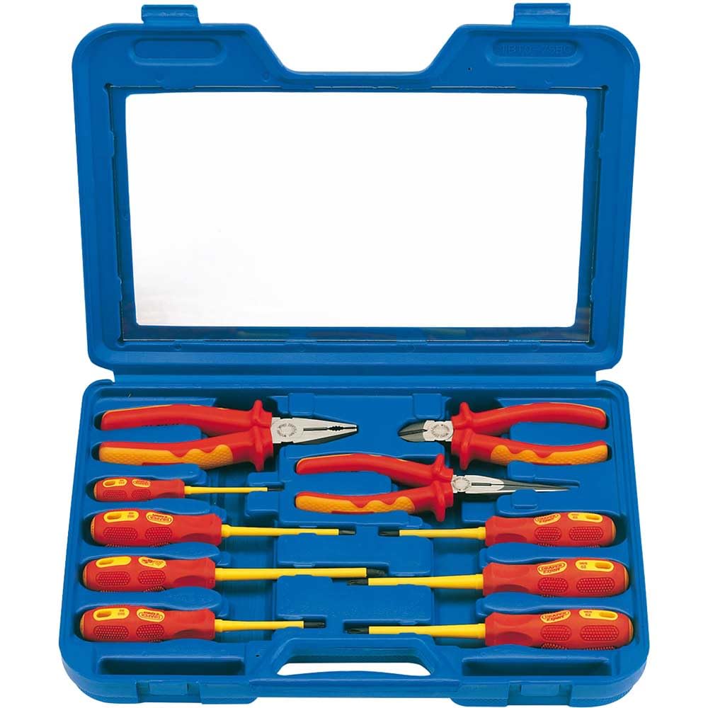 Draper expert 71155 10-Piece Set of VDE Insulated Pliers and Screwdrivers