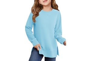 Haloumoning Girls Oversized Crewneck Sweatshirts Kids Long Sleeve Shirts Tops Fall Pullover 5-14 Years