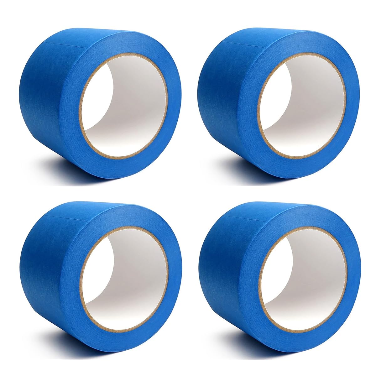 Inanhoo Masking Tape for Painting, Blue Artist Tape, Easy Peel Masking Tape, 50mm x 50m, 4 Rolls/Pack