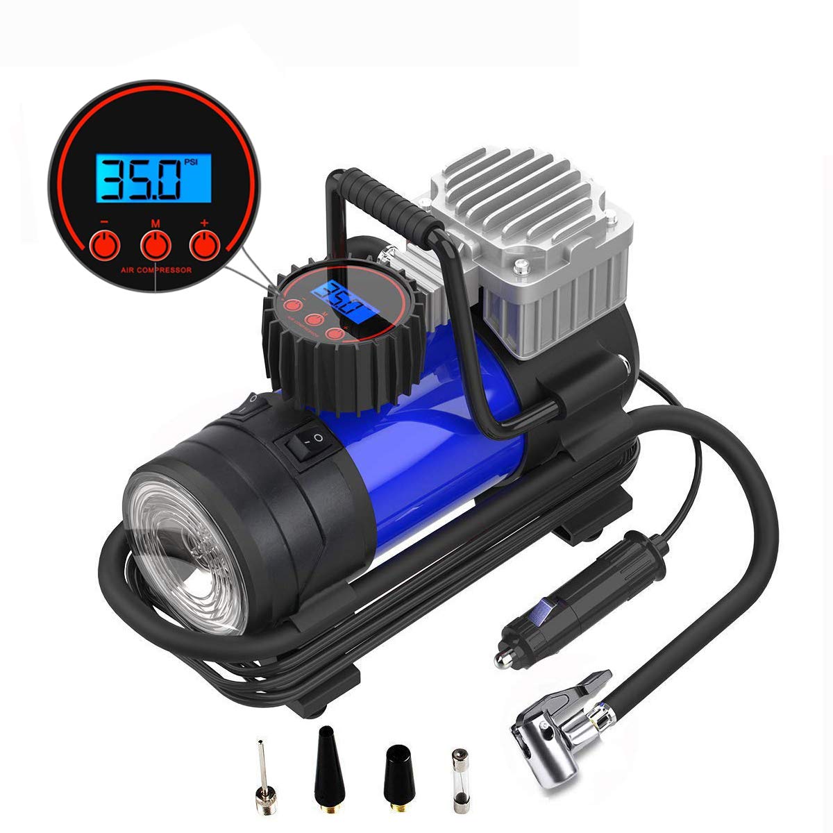 Mua Dreambeauty 車用空気入れ エアコンプレッサー 自動停止 小型 過熱保護 Dc12v Ledライト 変換ノズル タイヤ 車 自動車 自転車 ロードバイク ボール適用 父の日ギフト Tren Amazon Nhật Chinh Hang 21 Fado