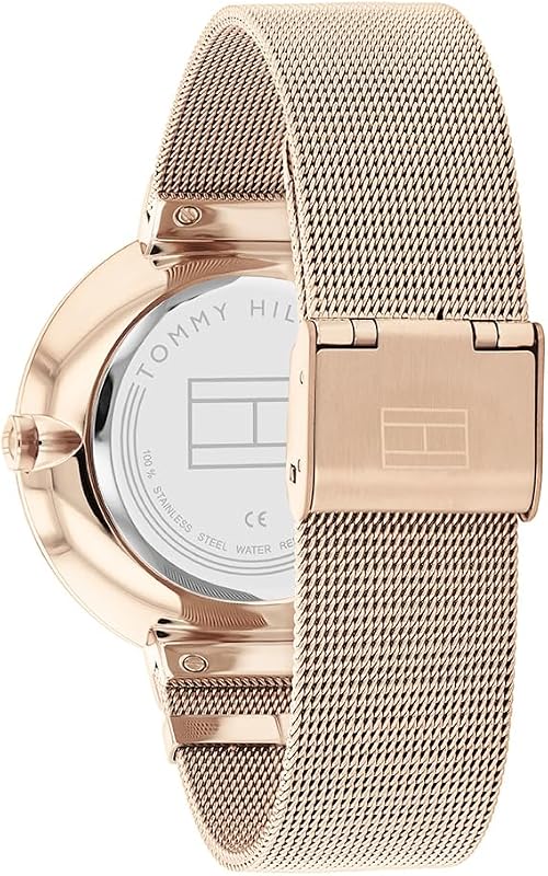 Montre Analogique Multifunction à Quartz pour Femme avec Bracelet Milanais en Acier Inoxydable Couleur Or Rose Clair - 1782538