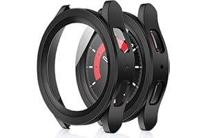 Amizee 2 Pack Case Compatible with Samsung Galaxy Watch 5 Pro 45mm with Built in Screen Protector, Hard PC Anti-Scratch Bumpe