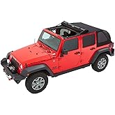 Bestop Trektop Black Twill 5685317 for Jeep Wrangler JK 4-Door 2007-2018 | Fits Jeep Wrangler JK Unlimited, 4-Door, 2007-2018, Black Twill, 5-Year Warranty