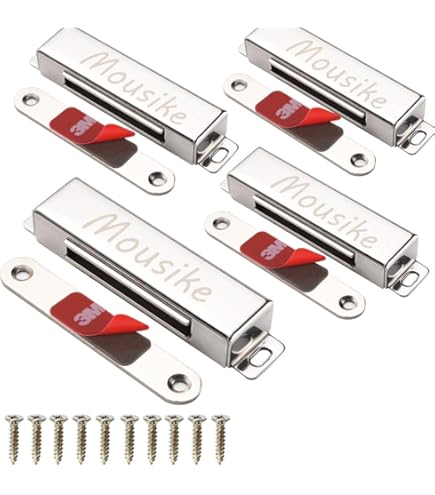 Lot De 4 Loquets Magnétiques Avec Aimant Pour Porte D'armoire