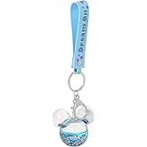 SALLY ROSE Mickey Mouse Liquid Keychain – Official Disney Head-Shaped Bag Charm with Wristlet Strap for Backpacks & Purses