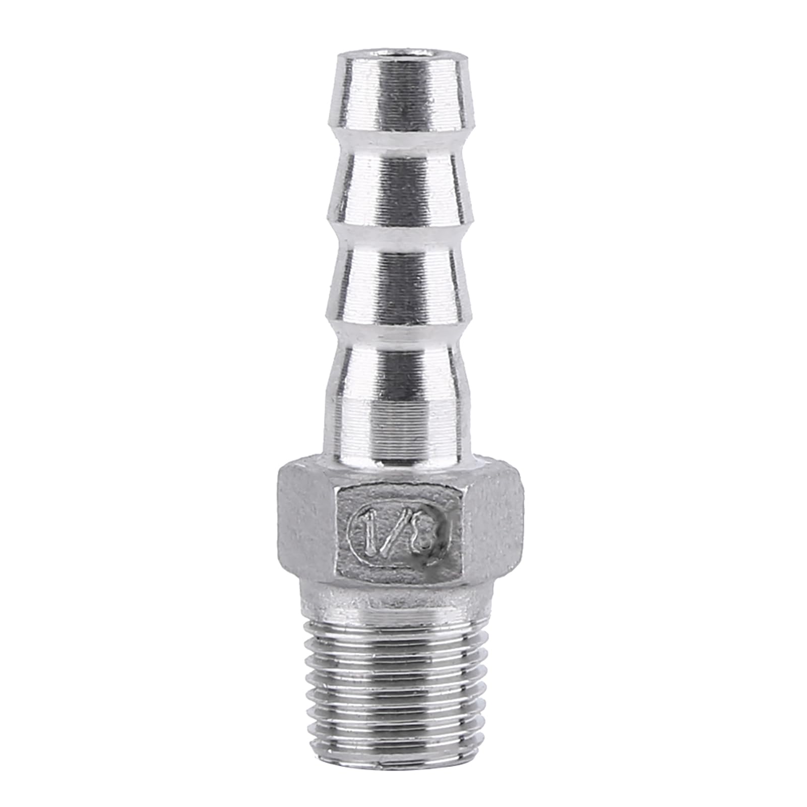 Hose Barb Fittings Stainless Steel Barb Hose Connector Male Threaded End Adapter Air Hose Pipe Fitting Barb Tail Connector(1/8"x8mm)