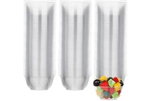 MOACOCK 100 Pack Small Clear Plastic Bowls, 8oz Hard Disposable Salad Bowls, Disposable Bowl for Party Serving, Ice Creams, Desserts, Catering, Special Events