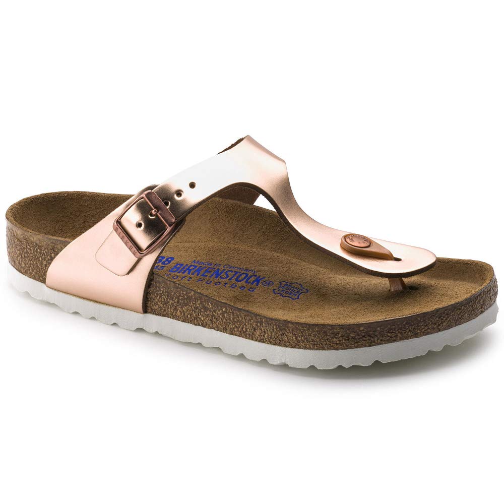 Birkenstock Classic GIZEH SFB Leather, Women’s Flip Flop, Brown (Metallic Copper), 7 UK (40 EU)