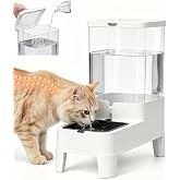 CMTDRE Automatic Pet Water Dispenser Bowl 4L for Cats and Small Dogs | Top refill, Elevated non-slip stand, Removable bowl, BPA- free, Gravity-fed system, Easy to clean, No noise