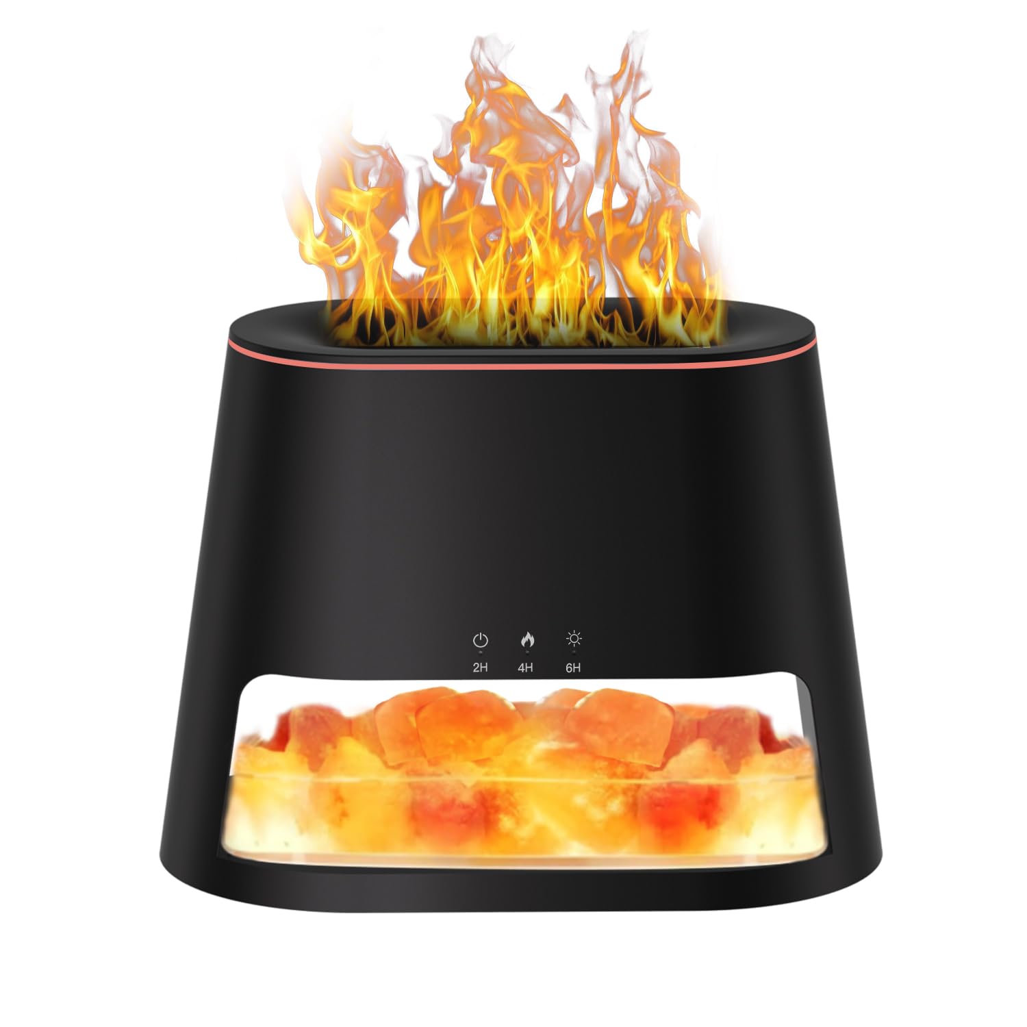 Photo 1 of **MISSING SALT**2-in-1 Himalayan Salt Lamp & Ultrasonic Essential Oil Diffuser, Aromatherapy Diffuser Cool Mist Humidifier, Original Salt Therapy Lamp, 100% Pure Himalayan Salt, Ambient Glow, 260ml (Black)