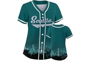 POD7IE Women Baseball Jersey City Night Skyline Apparel Button Down Shirts Sports Uniform Fans Gift for Adult Girls S-2XL