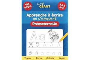 Apprendre à écrire en s'amusant prématernelle: Cahier d'activités pour les enfants de 3 à 5 ans | Livre à colorier éducatif f