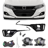 Tebayla Fog Lights Accessory LED Lamps W/Bezel Cover Fit For 2021 2022 Honda Accord LH+RH,OE Style Clear Lens Built-in LED Fog Lamps Assembly,Harness Wires &amp; Switch