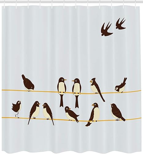 Amazon Com Lsriyzy Birds On A Wire Shower Curtain Retro Style