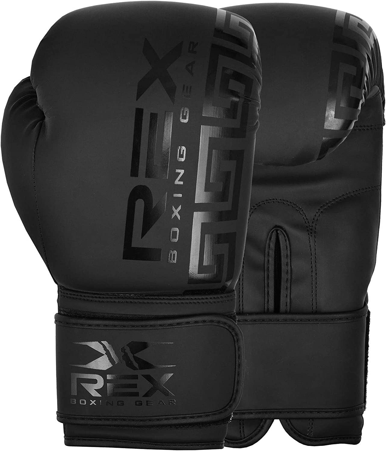 Inflori Boxing gloves Muay Thai Pad gloves Sparring gloves MMA and Kick Boxing 02-08 OZ for Kids and 10-16 OZ for Adults (6), Matt Black