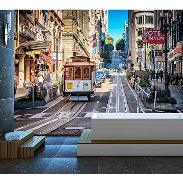 Qudmst 壁紙 壁の壁紙3d北欧の壁紙都市の建物外国の道路リビング