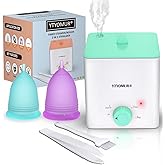 YTYOMUR Menstrual Cups with Sterilizer, 2 Reusable Period Cups for Women, Tampon and Pad Alternative, Feminine Cup with Cleaner Set