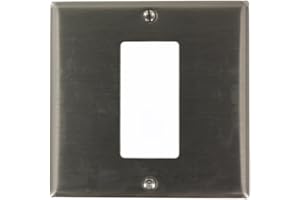 Leviton Decora/GFCI Centered Device Wallplate, 2-Gang, S746-00N, Stainless Steel