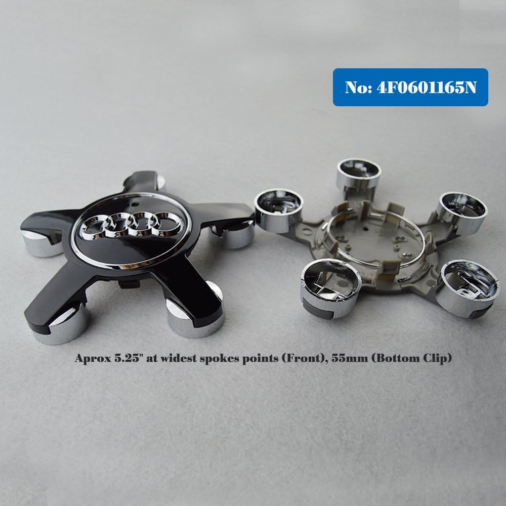 AUDI WHEEL CENTER CAP A4 S4 S5 A5 A6 S6 S8 Q5 Q7 TT hub caps SET BLACK 4pcs