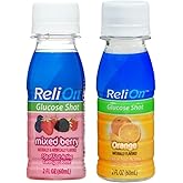 ReliOn Glucose Shot 2 Pack Orange and Mixed Berry