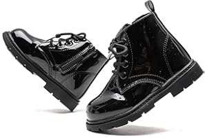 Mybozz Kids Boots Boys Girls Bright Color Ankle Boots Side Zipper Combat Boots