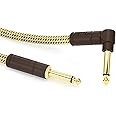 Fender Deluxe Series Instrument Cable 10 Feet Straight-Angle, Tweed
